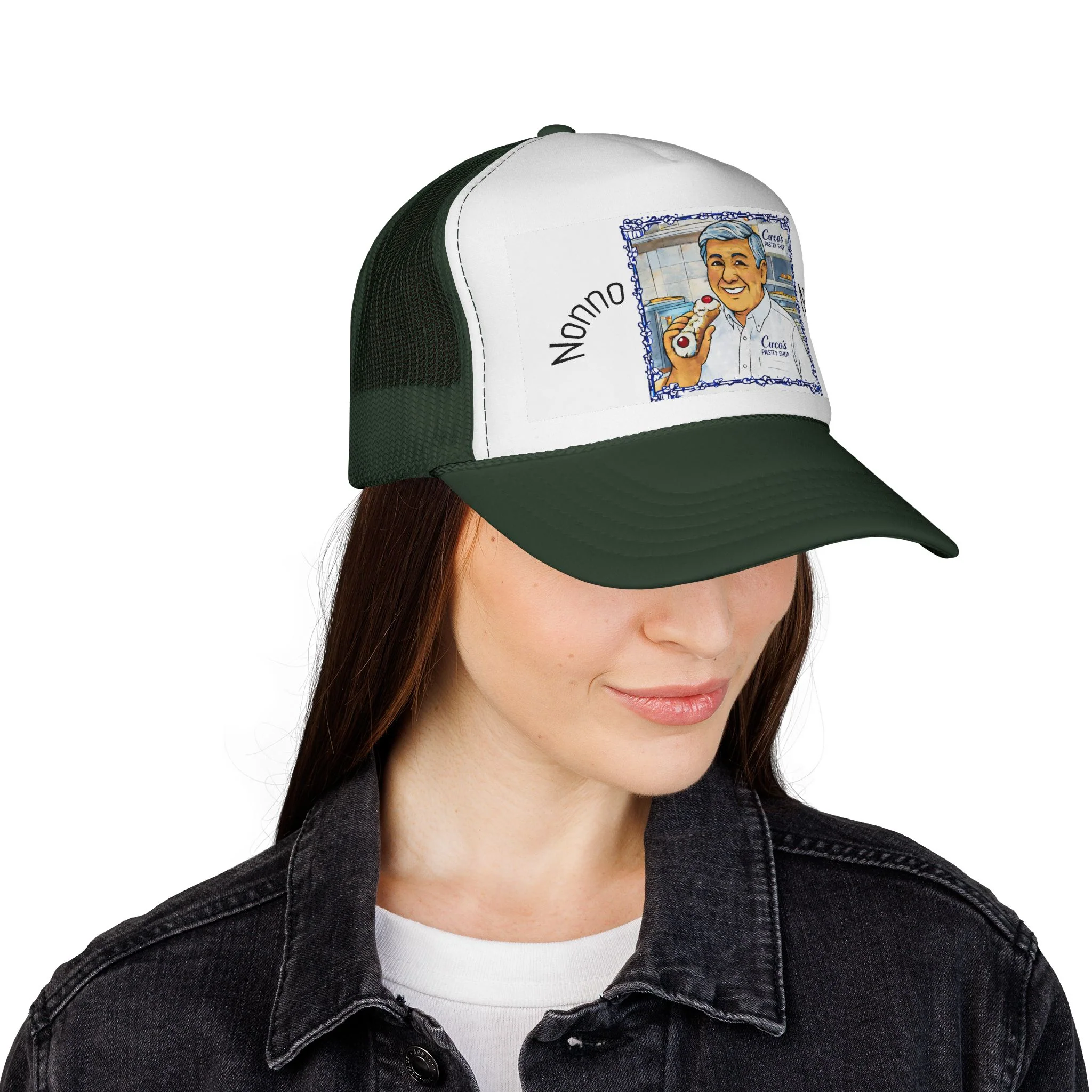 Trucker Cap — 'Nonno Nino' Italian Grandfather Portrait Hat - Image 10