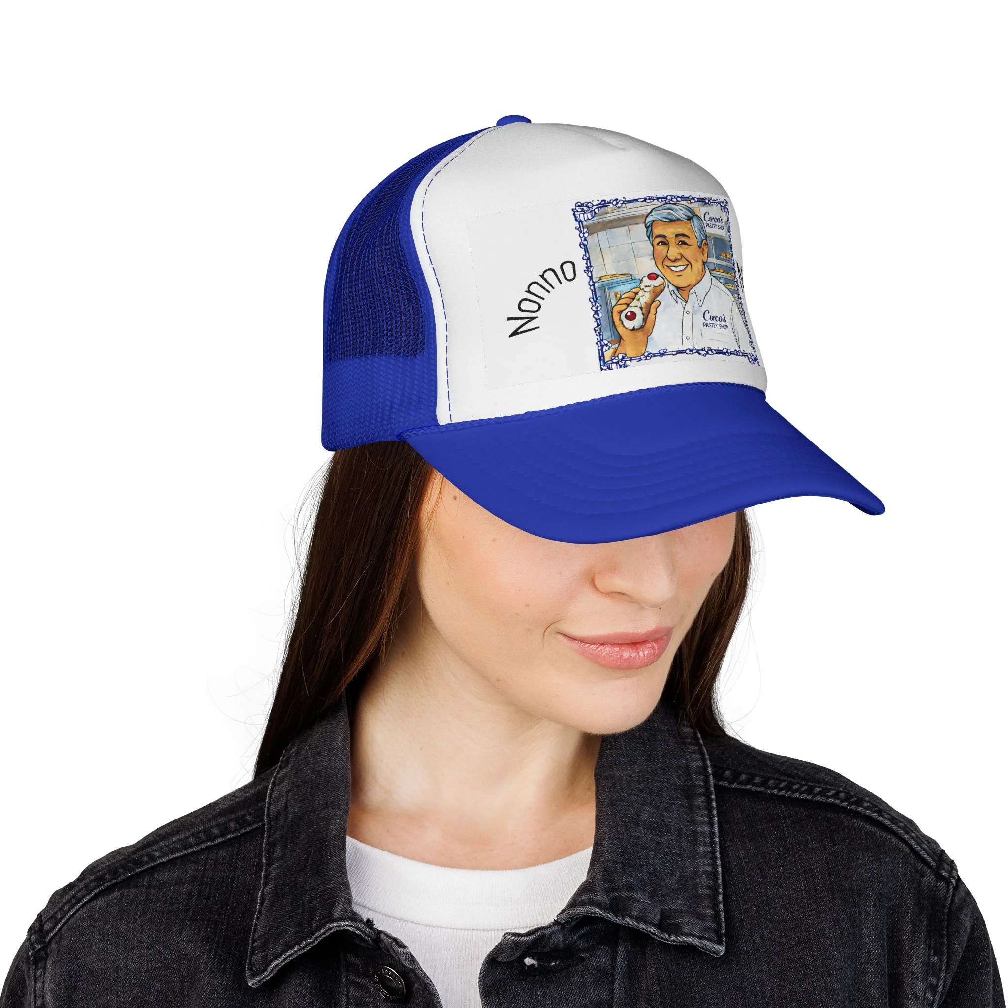 Trucker Cap — 'Nonno Nino' Italian Grandfather Portrait Hat - Image 14
