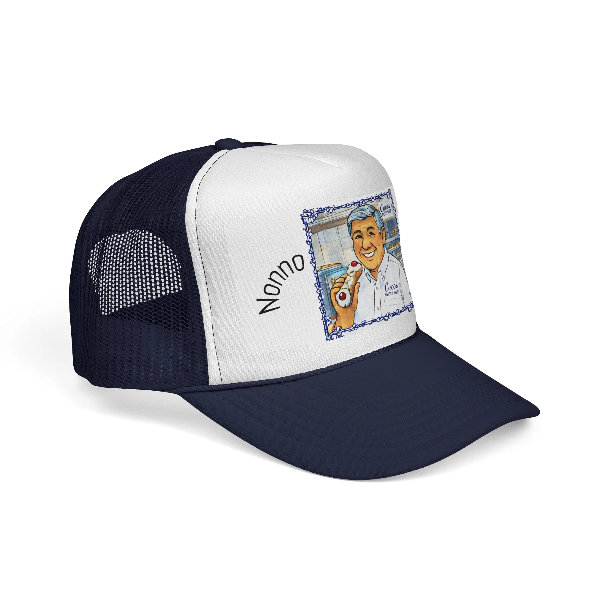 Trucker Cap — 'Nonno Nino' Italian Grandfather Portrait Hat - Image 15