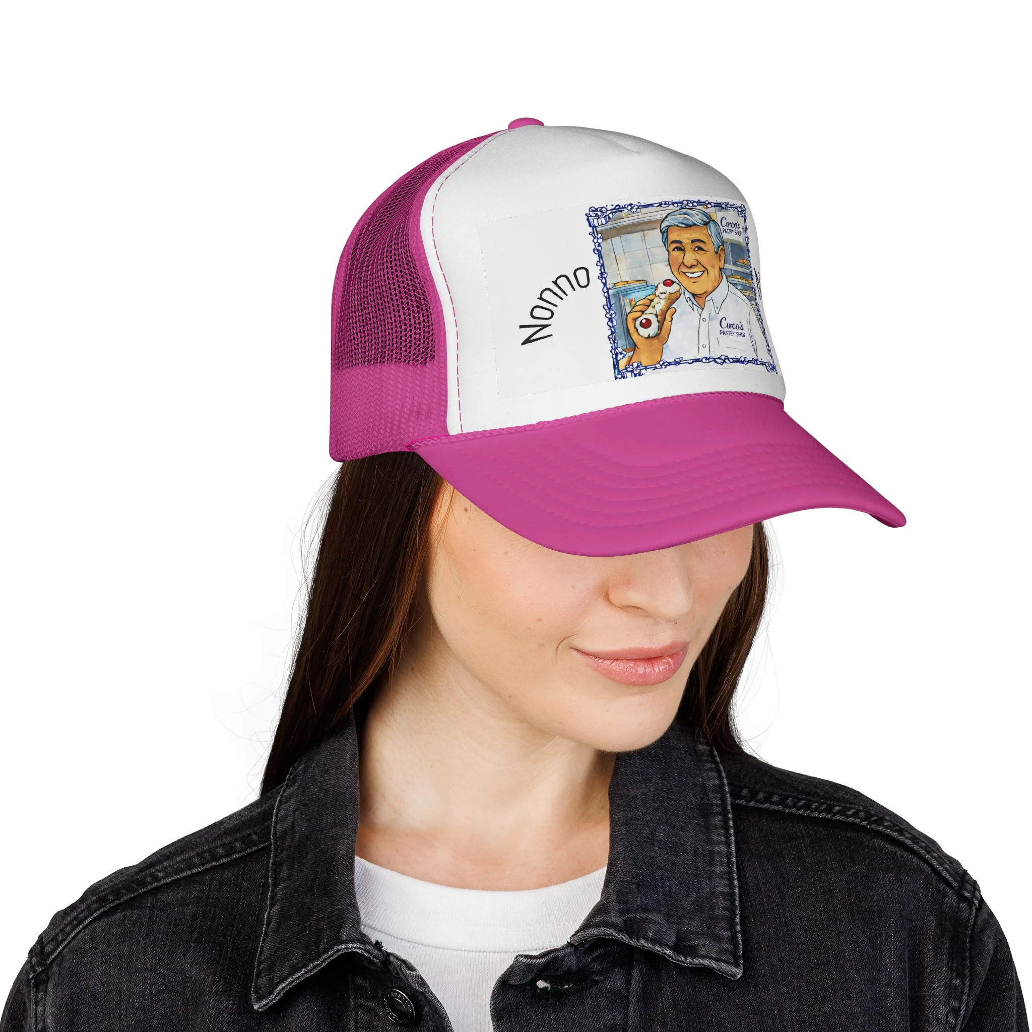 Trucker Cap — 'Nonno Nino' Italian Grandfather Portrait Hat - Image 20