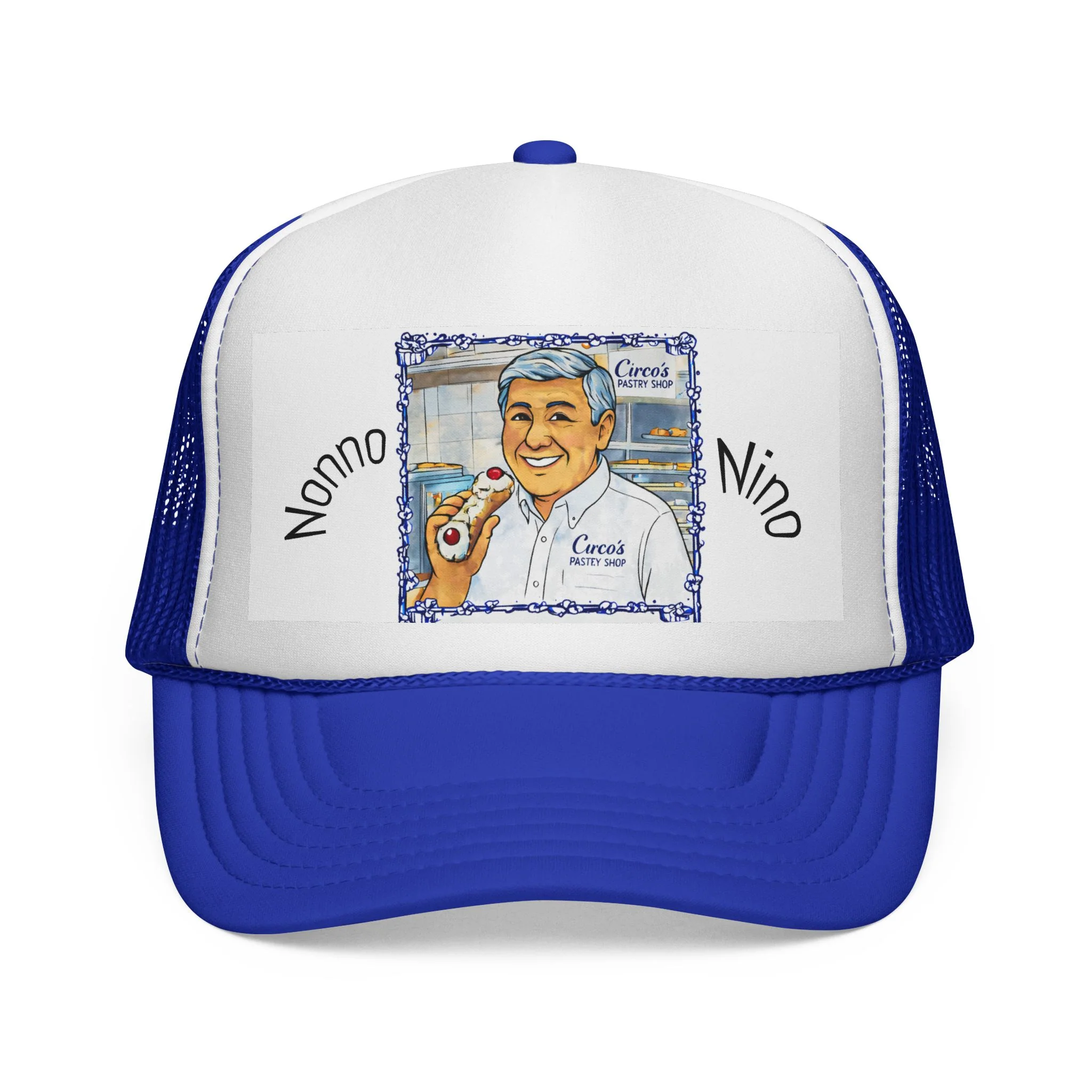 Trucker Cap — 'Nonno Nino' Italian Grandfather Portrait Hat - Image 3