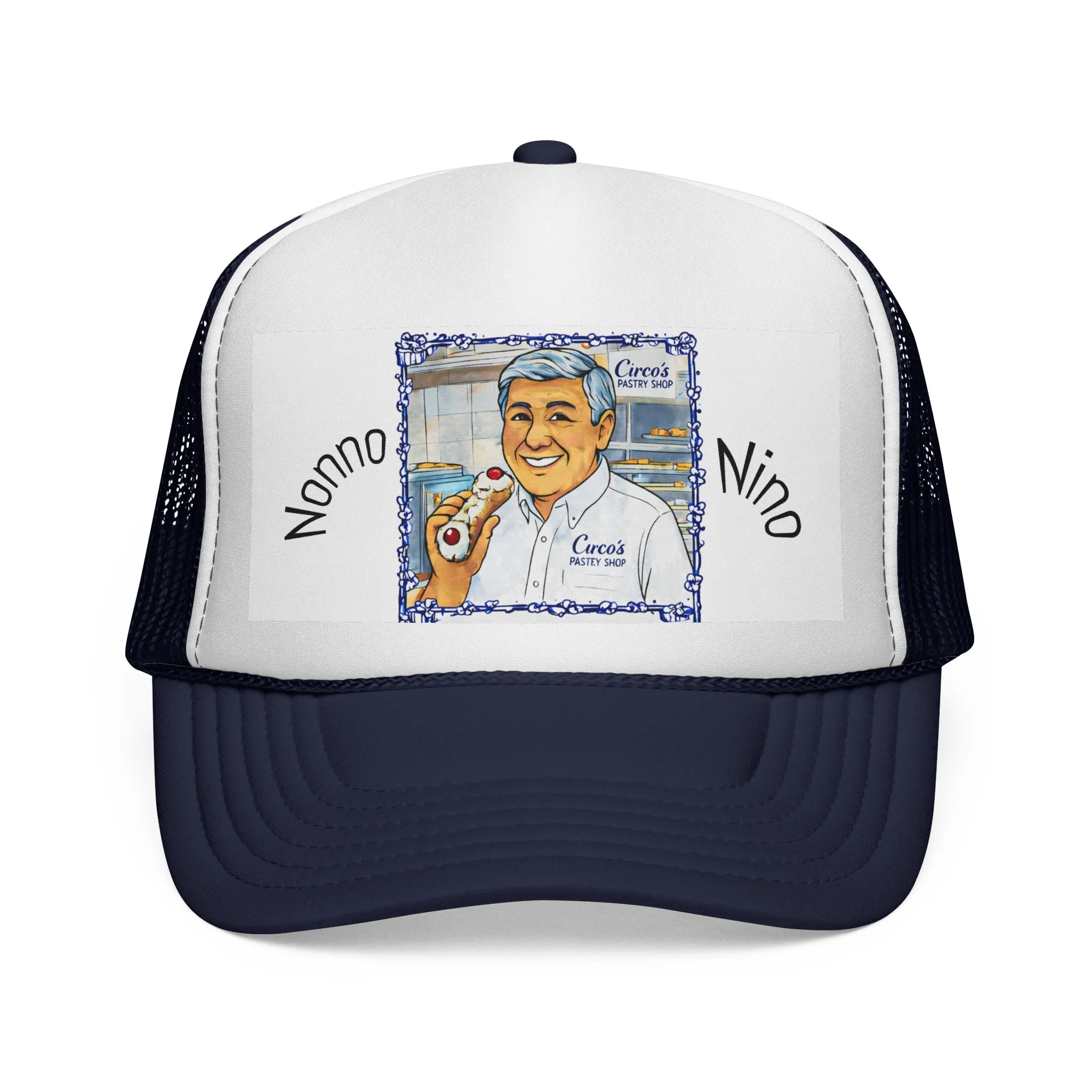 Trucker Cap — 'Nonno Nino' Italian Grandfather Portrait Hat - Image 4