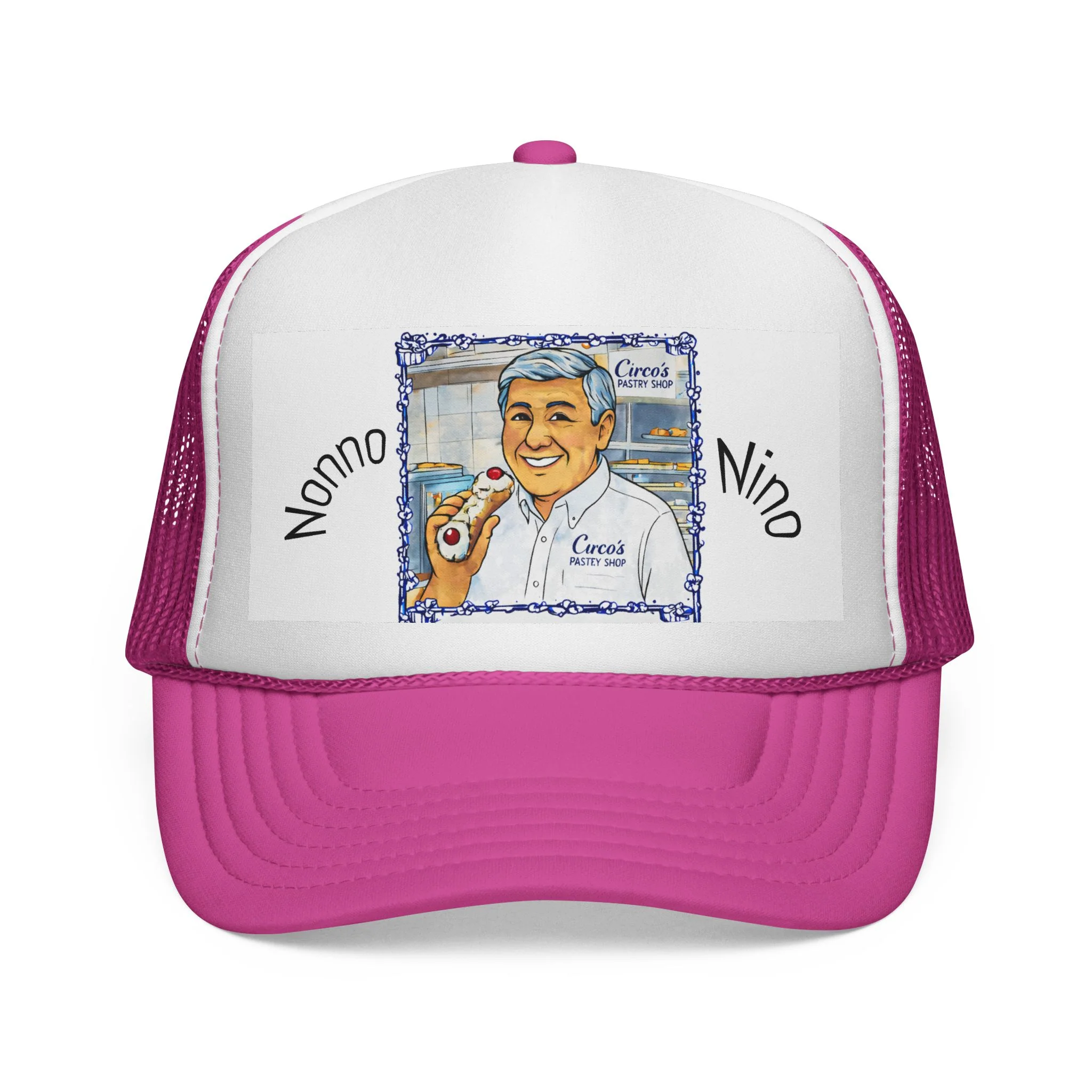 Trucker Cap — 'Nonno Nino' Italian Grandfather Portrait Hat - Image 5