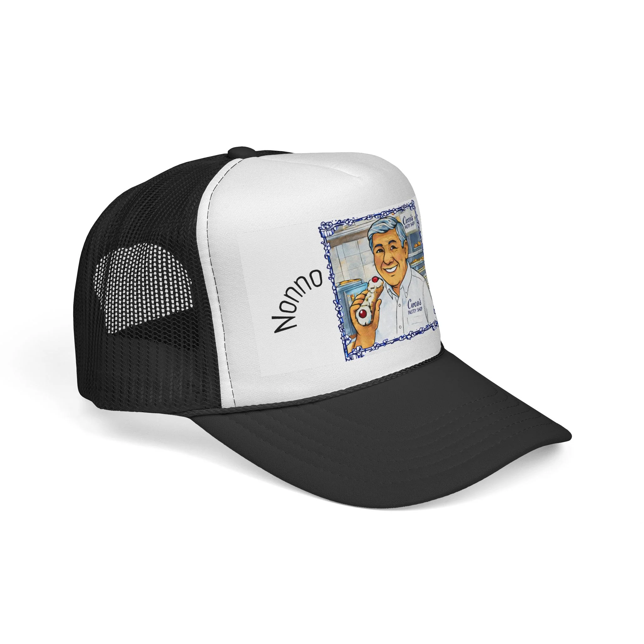 Trucker Cap — 'Nonno Nino' Italian Grandfather Portrait Hat - Image 6