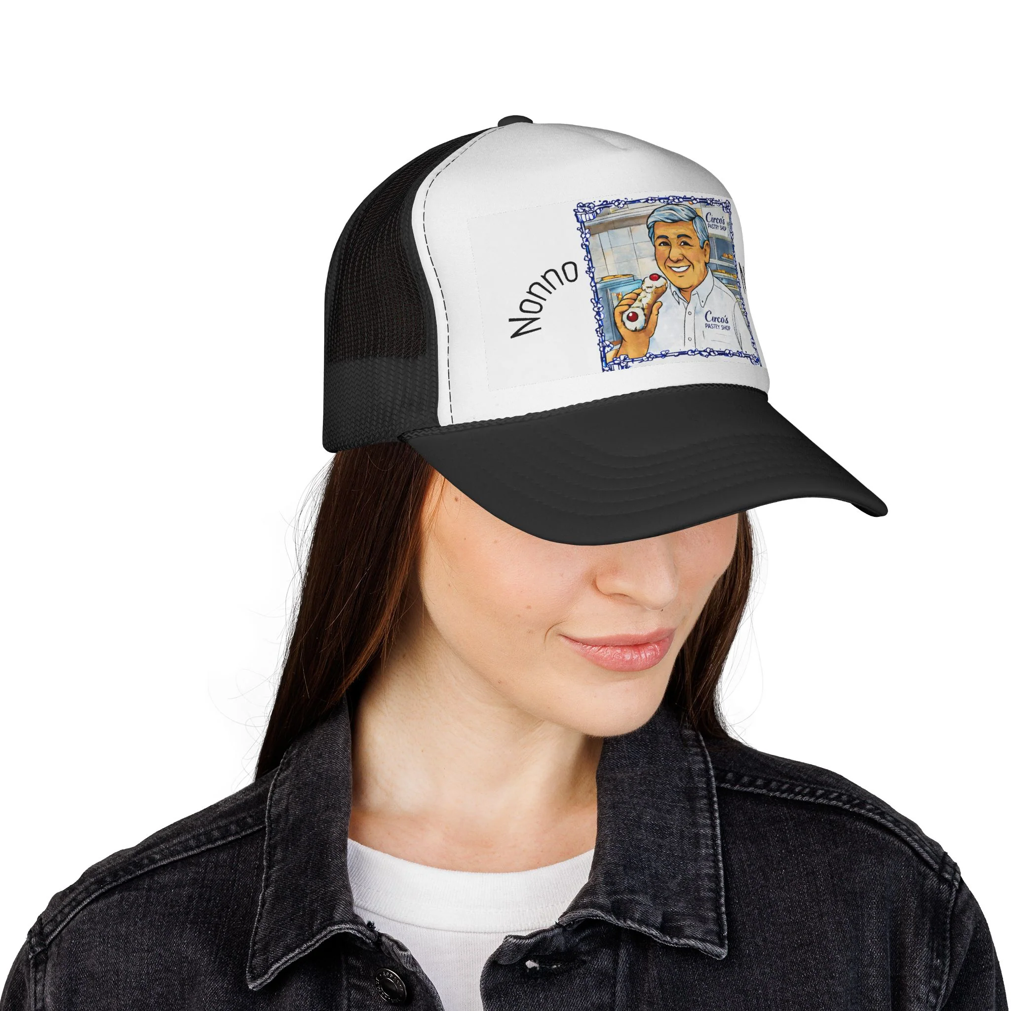 Trucker Cap — 'Nonno Nino' Italian Grandfather Portrait Hat - Image 8